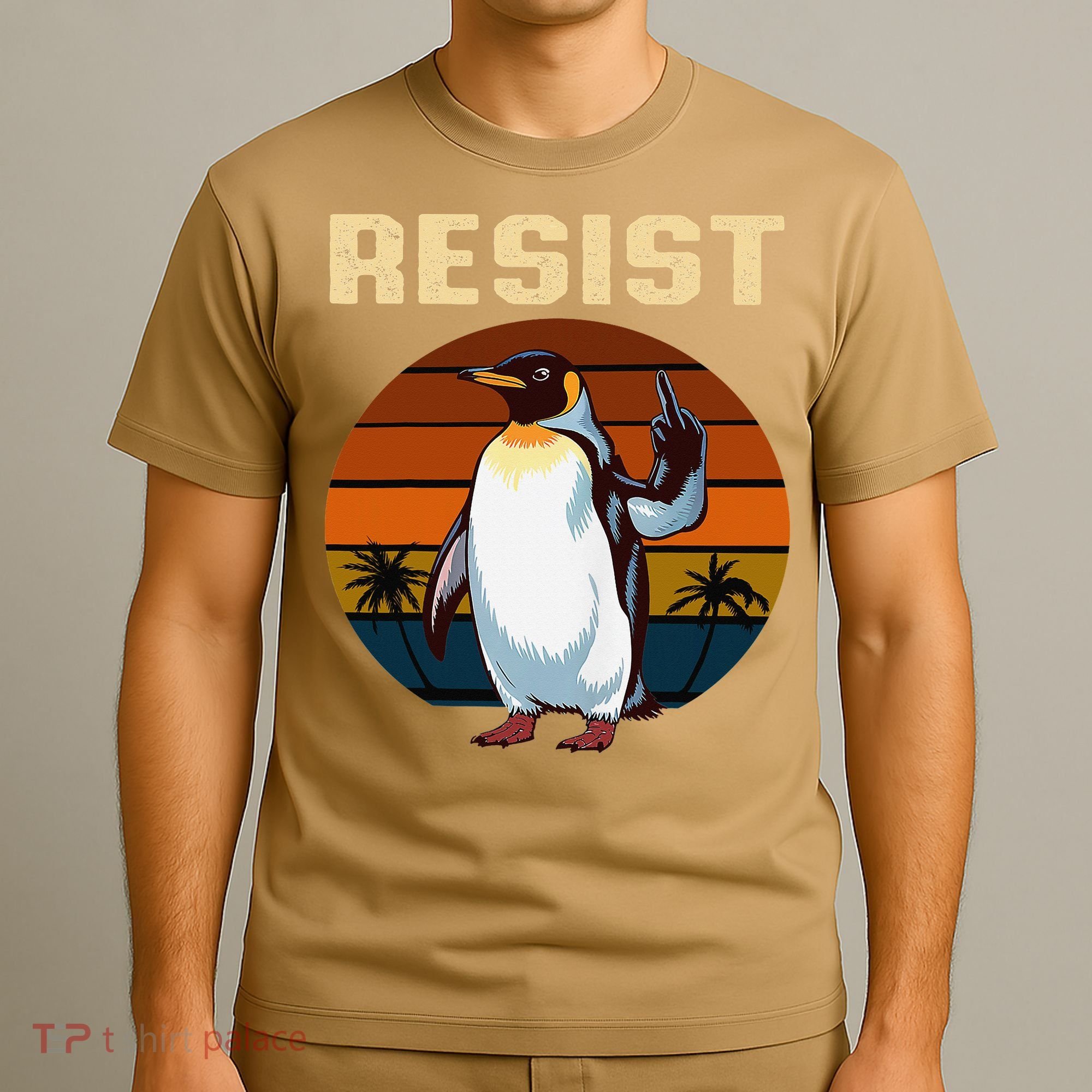 Penguin Flippers Up Resist Funny Penguins Against Trump T-Shirt