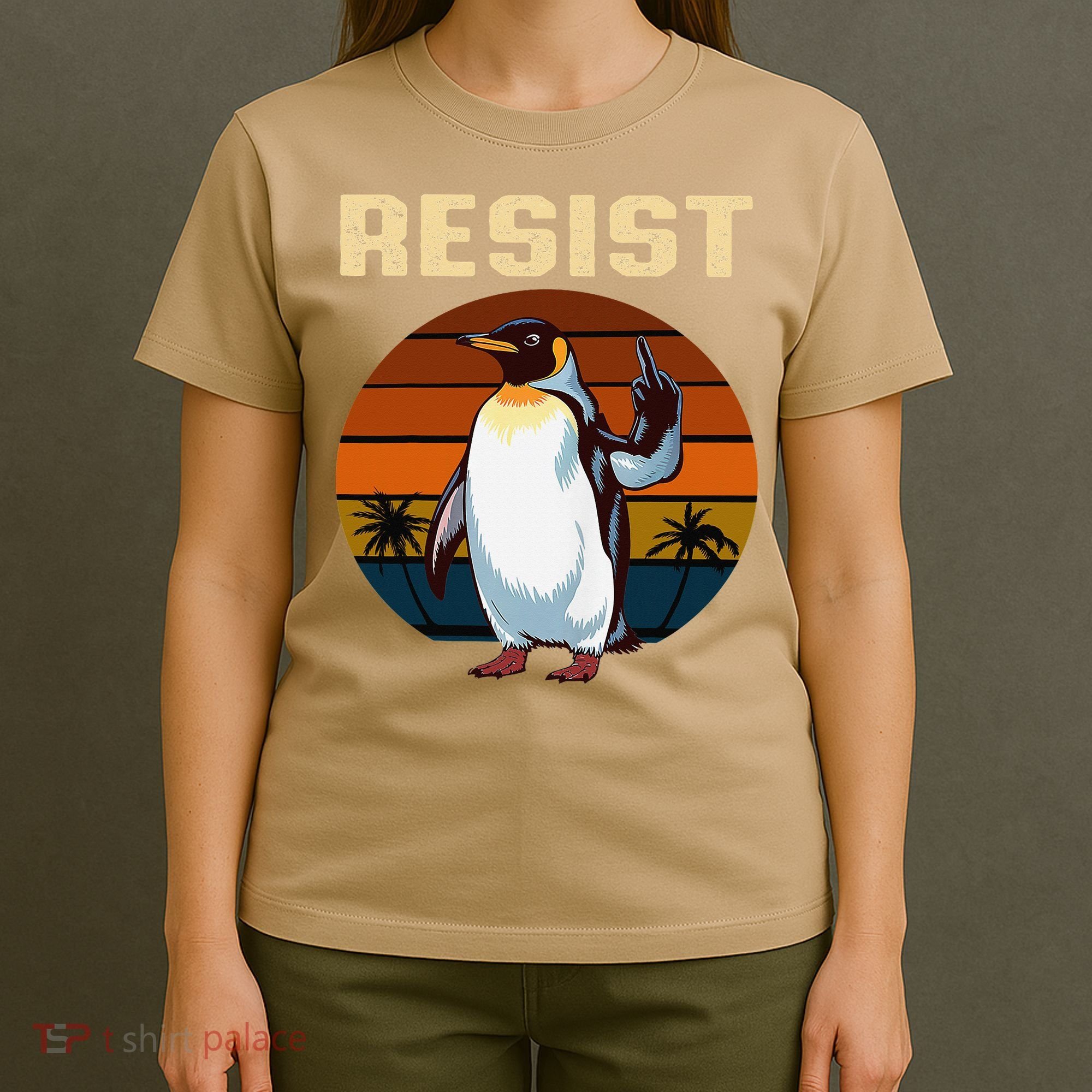 Penguin Flippers Up Resist Funny Penguins Against Trump T-Shirt