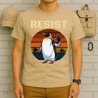 Penguin Flippers Up Resist Funny Penguins Against Trump T-Shirt thumb 6
