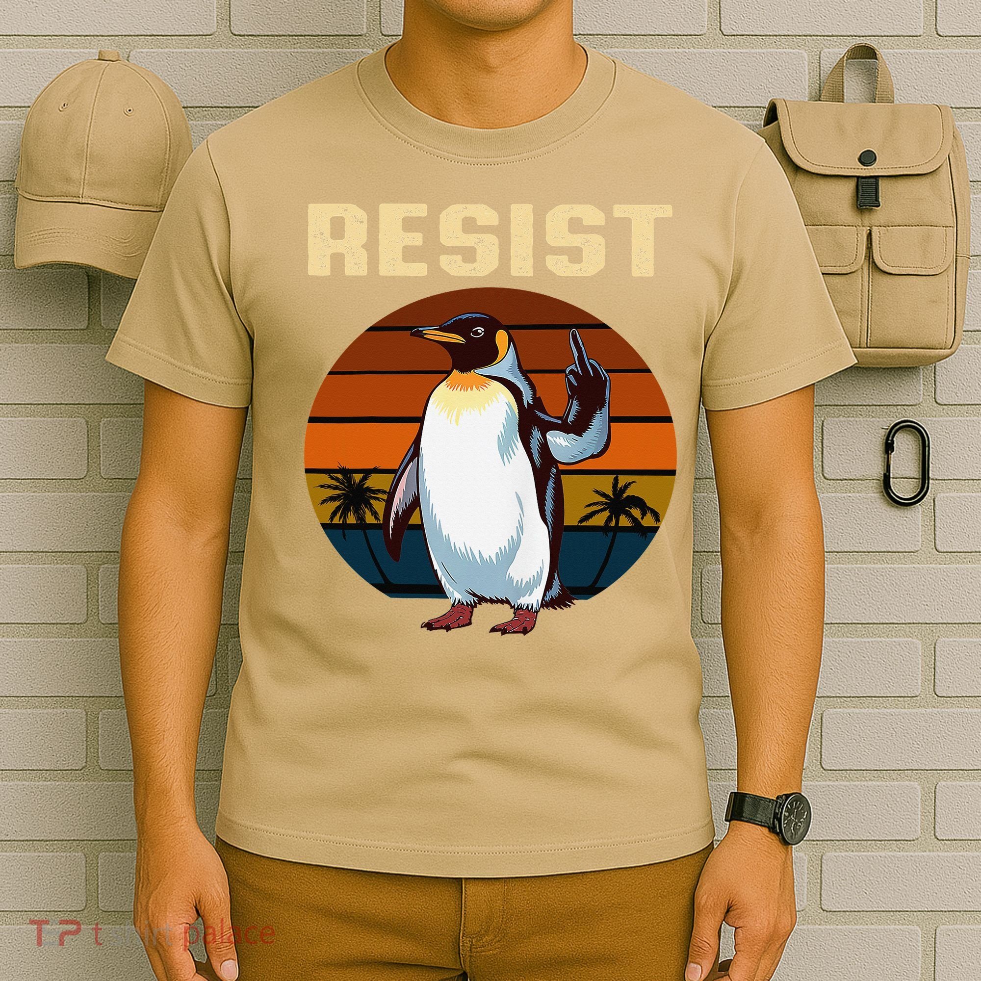 Penguin Flippers Up Resist Funny Penguins Against Trump T-Shirt