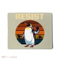 Penguin Flippers Up Resist Funny Penguins Against Trump Mousepad thumb 0