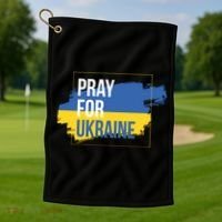 Pray For Ukraine Golf Towel thumb 1
