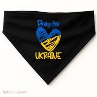 Pray For Ukraine Stand With Ukraine Support Ukraine USA-Made Doggie Bandana thumb 0