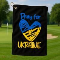 Pray For Ukraine Stand With Ukraine Support Ukraine Golf Towel thumb 1