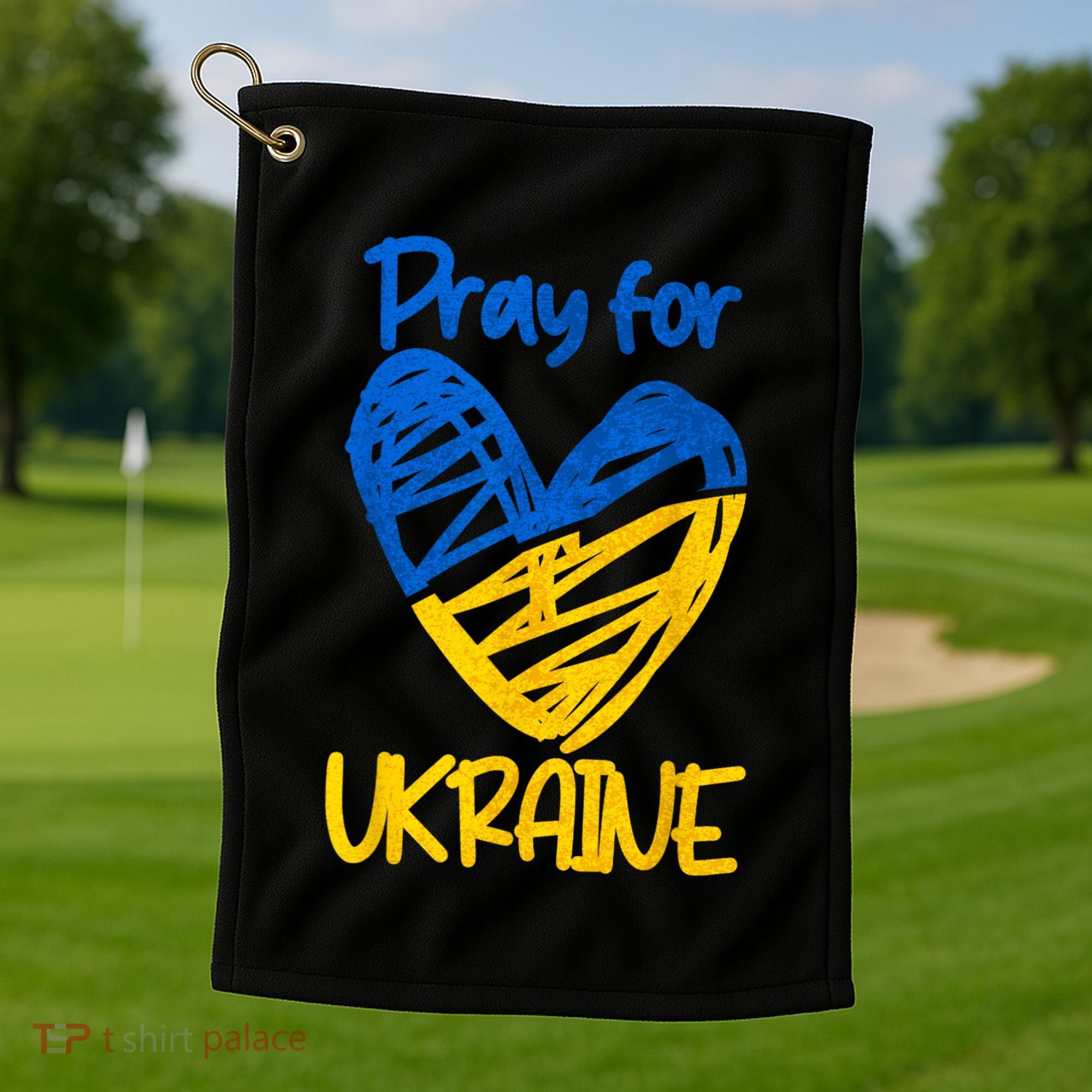 Pray For Ukraine Stand With Ukraine Support Ukraine Golf Towel