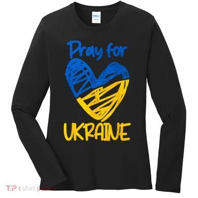 Pray For Ukraine Stand With Ukraine Support Ukraine Women's Long Sleeve Shirt