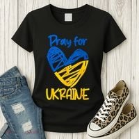 Pray For Ukraine Stand With Ukraine Support Ukraine Women's T-Shirt thumb 3