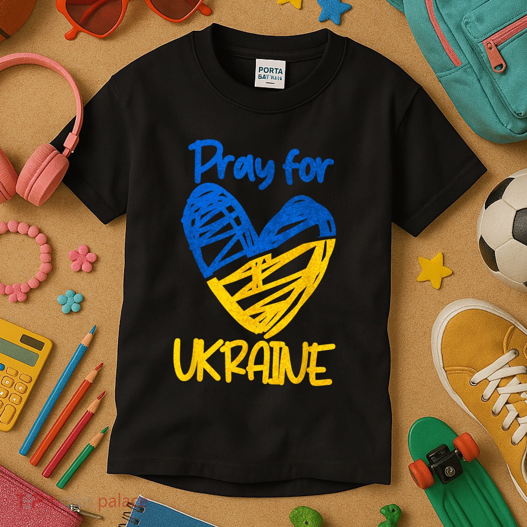 Pray For Ukraine Stand With Ukraine Support Ukraine Kids T-Shirt