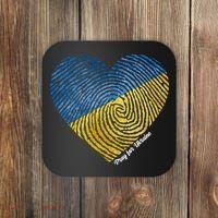 Pray For Ukraine Heart Coaster thumb 0