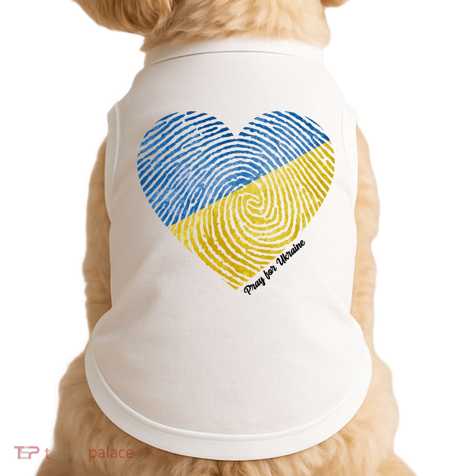 Pray For Ukraine Heart Doggie Tank