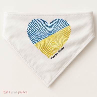 Pray For Ukraine Heart USA-Made Doggie Bandana
