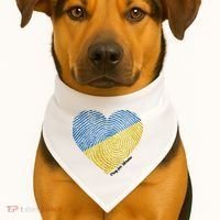 Pray For Ukraine Heart USA-Made Doggie Bandana thumb 1