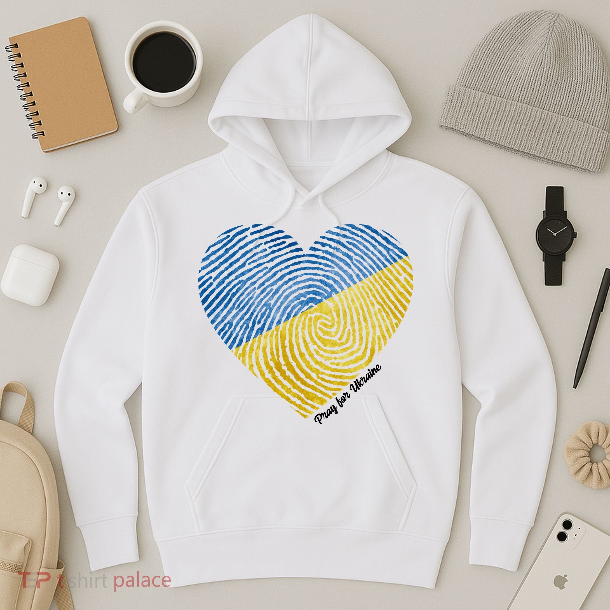 Pray For Ukraine Heart Hoodie