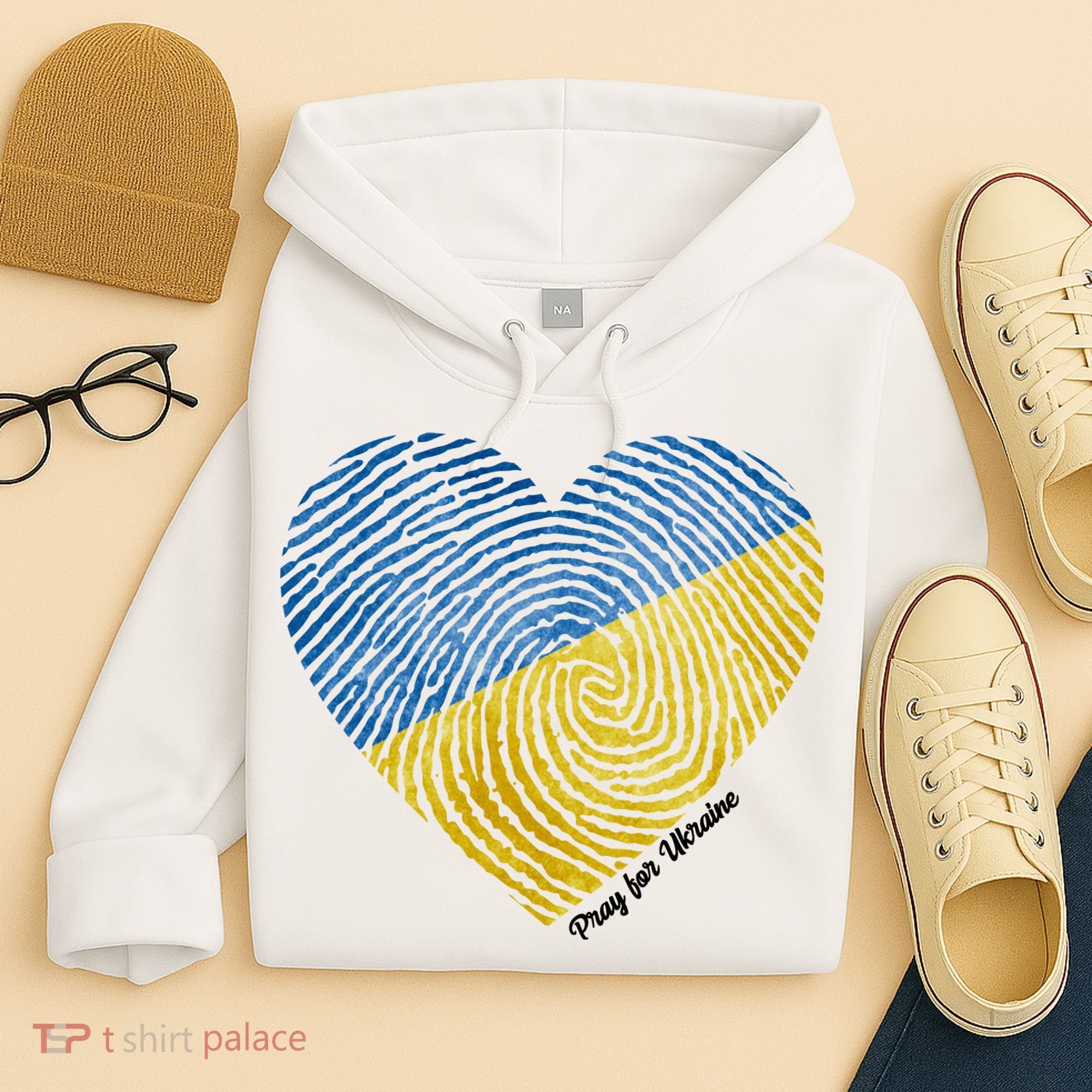 Pray For Ukraine Heart Hoodie
