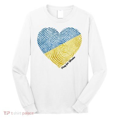 Pray For Ukraine Heart Long Sleeve Shirt