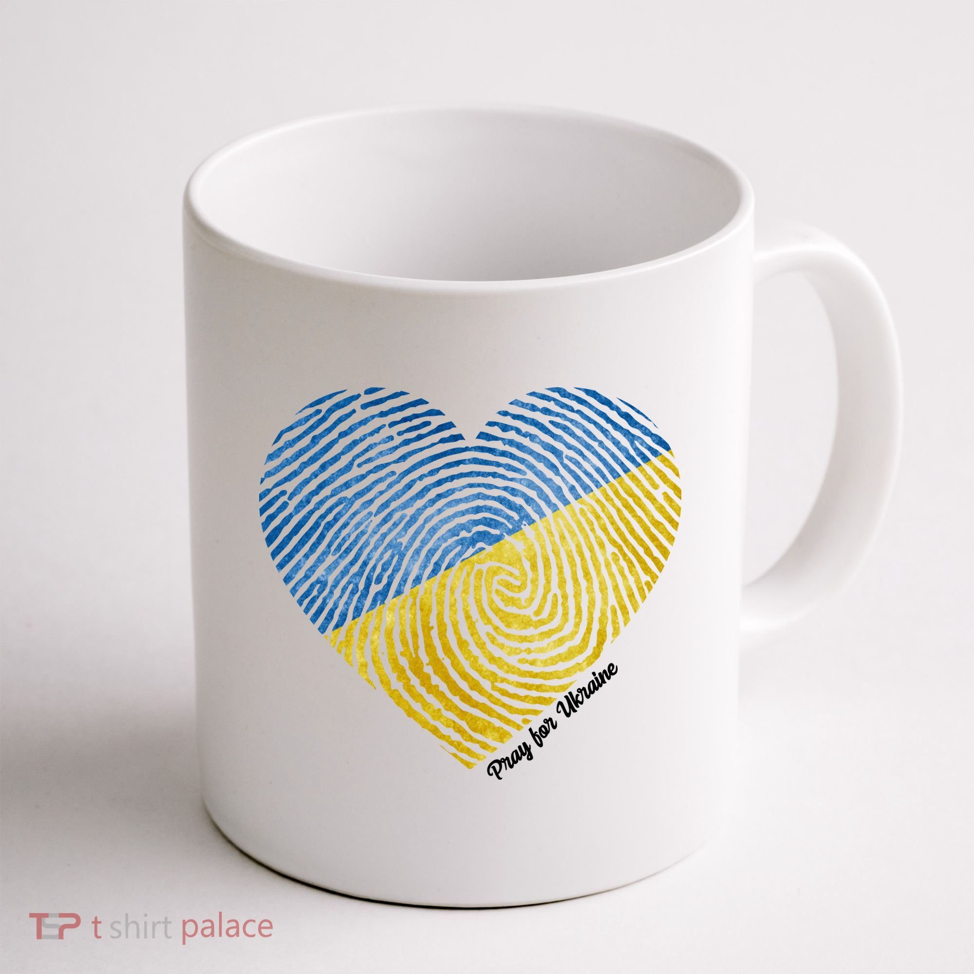 Pray For Ukraine Heart Coffee Mug