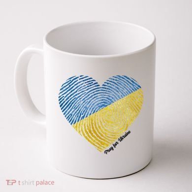 Pray For Ukraine Heart Coffee Mug