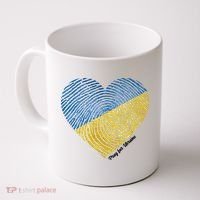 Pray For Ukraine Heart Coffee Mug thumb 0