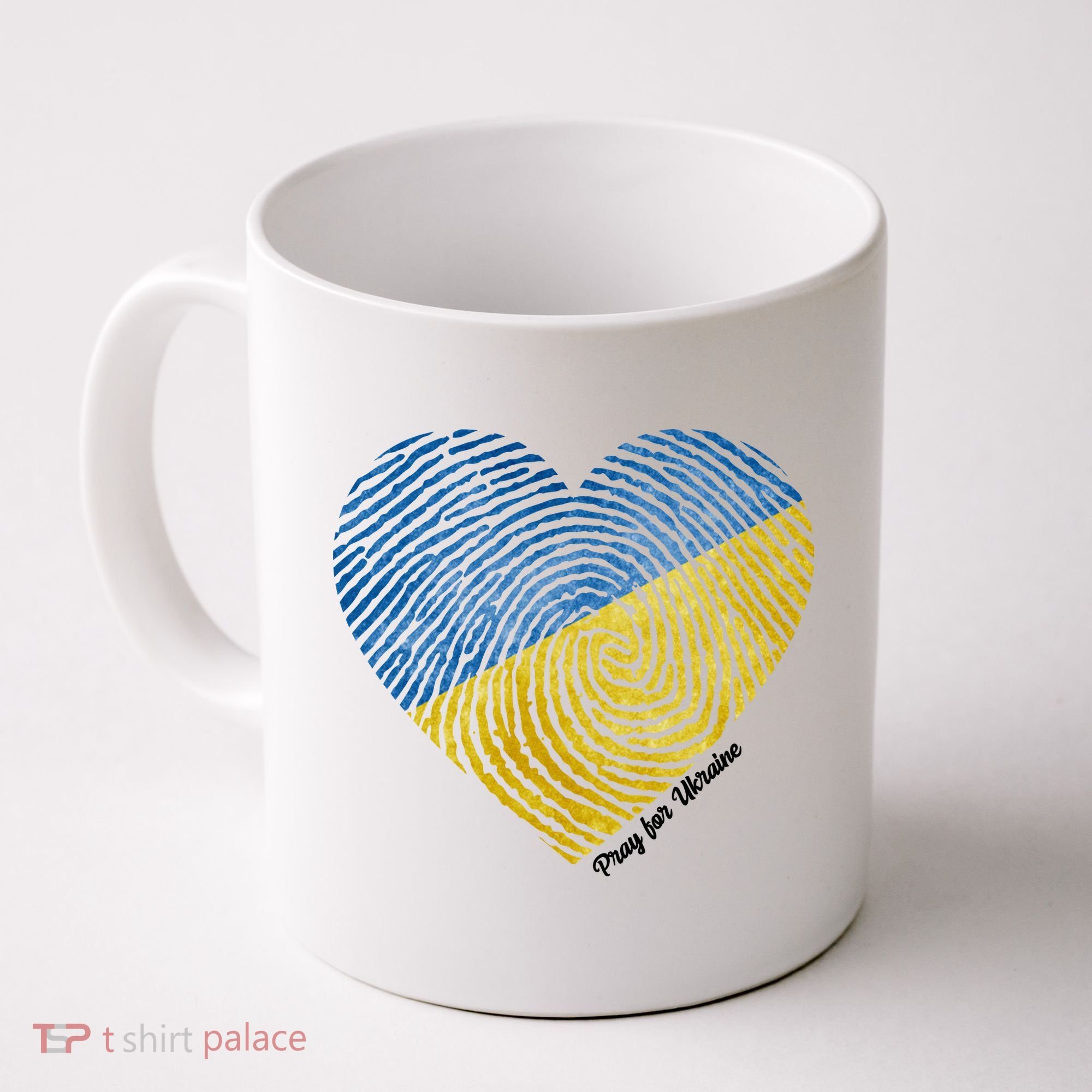 Pray For Ukraine Heart Coffee Mug