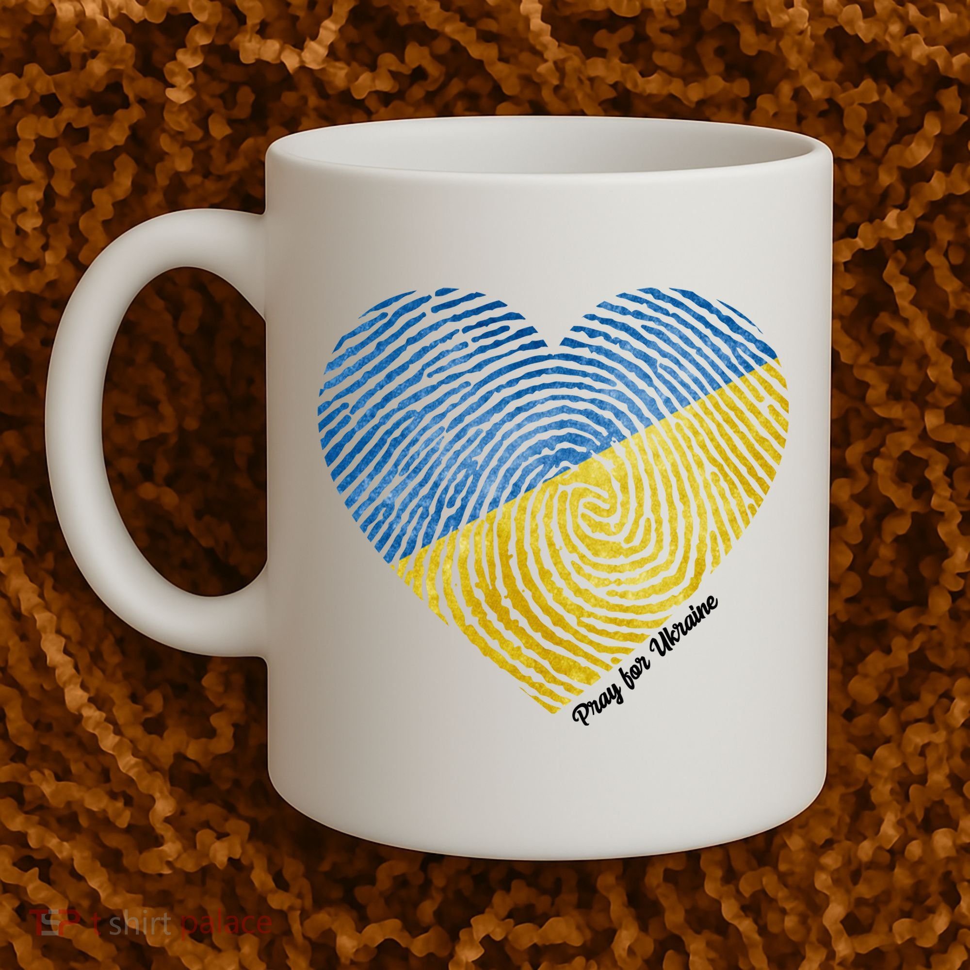 Pray For Ukraine Heart Coffee Mug