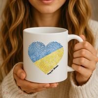 Pray For Ukraine Heart Coffee Mug thumb 3