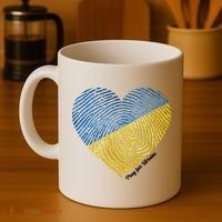 Pray For Ukraine Heart Coffee Mug thumb 4