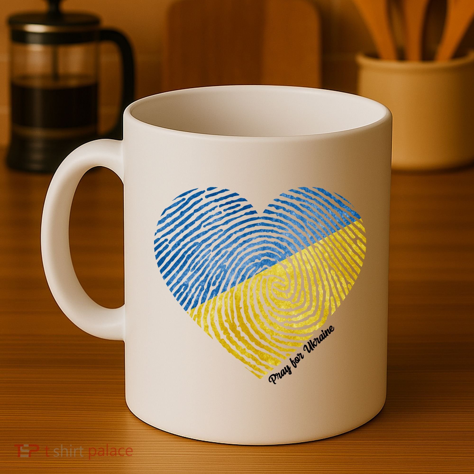 Pray For Ukraine Heart Coffee Mug
