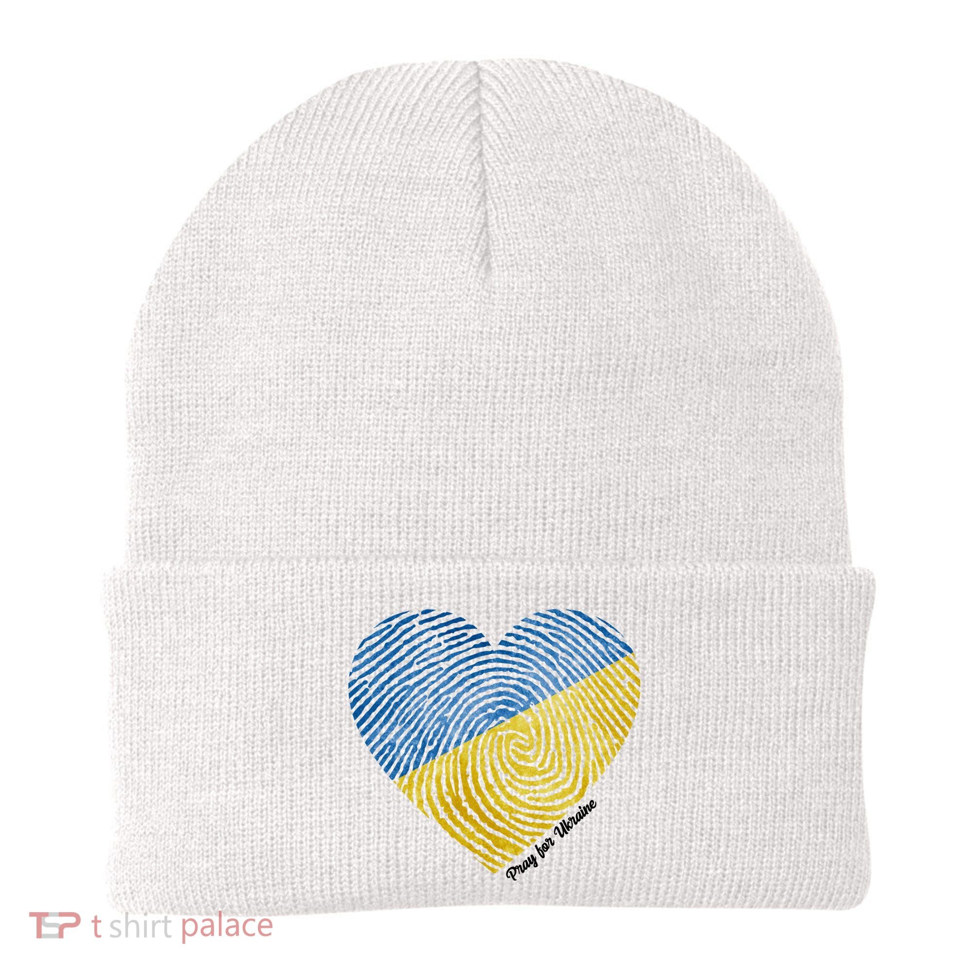 Pray For Ukraine Heart Beanie