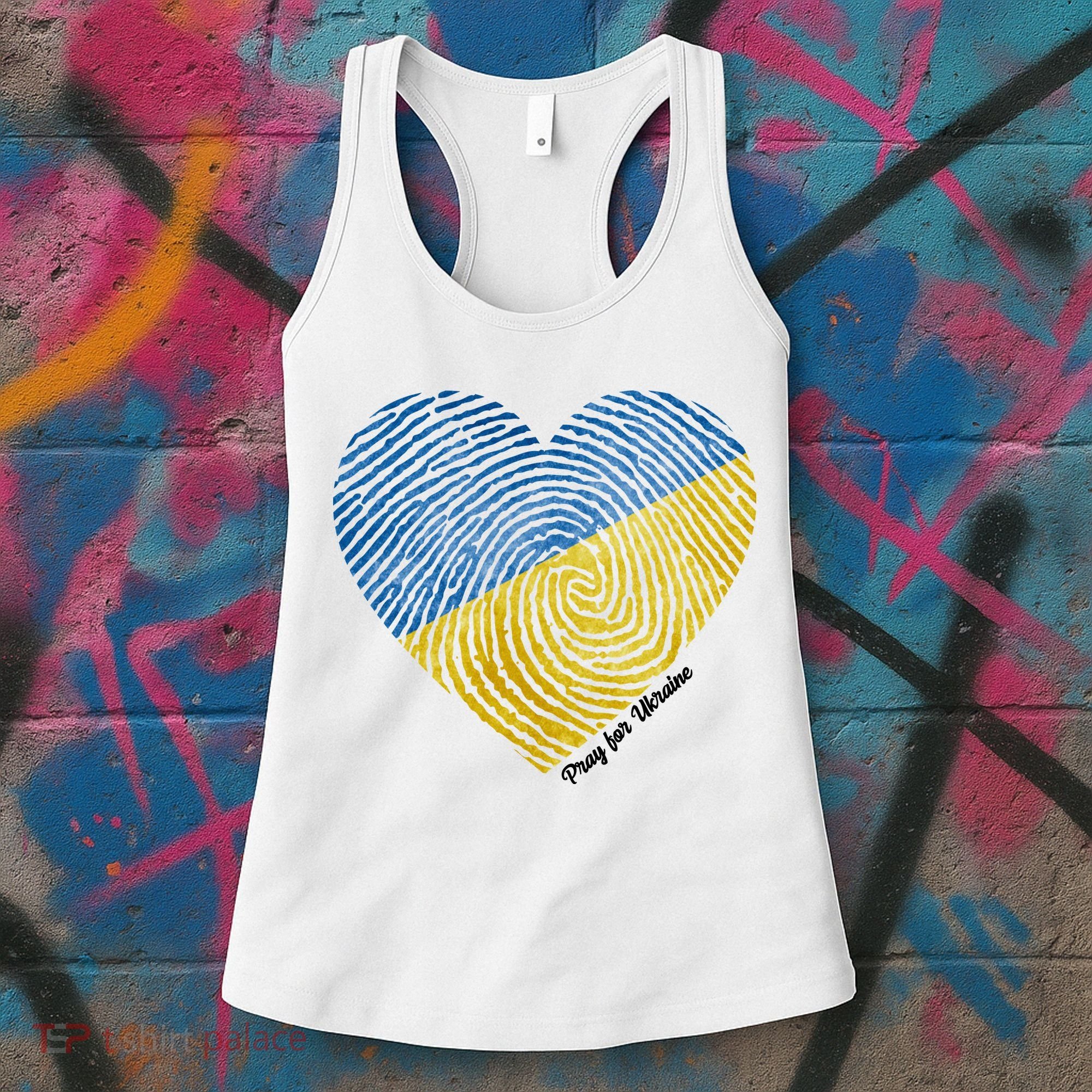 Pray For Ukraine Heart Women's Tank Top