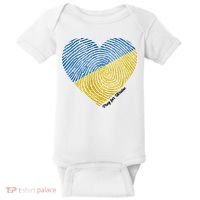 Pray For Ukraine Heart Baby Bodysuit thumb 0