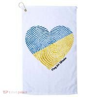 Pray For Ukraine Heart Golf Towel thumb 0