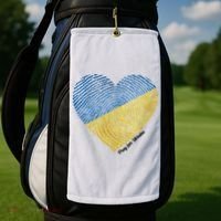 Pray For Ukraine Heart Golf Towel thumb 2