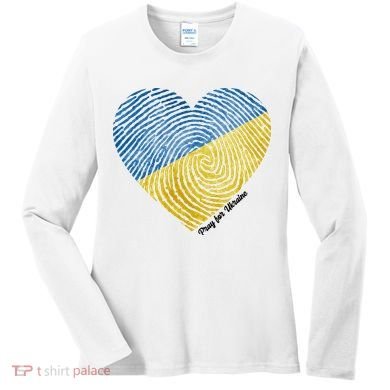 Pray For Ukraine Heart Women's Long Sleeve Shirt