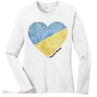 Pray For Ukraine Heart Women's Long Sleeve Shirt thumb 0