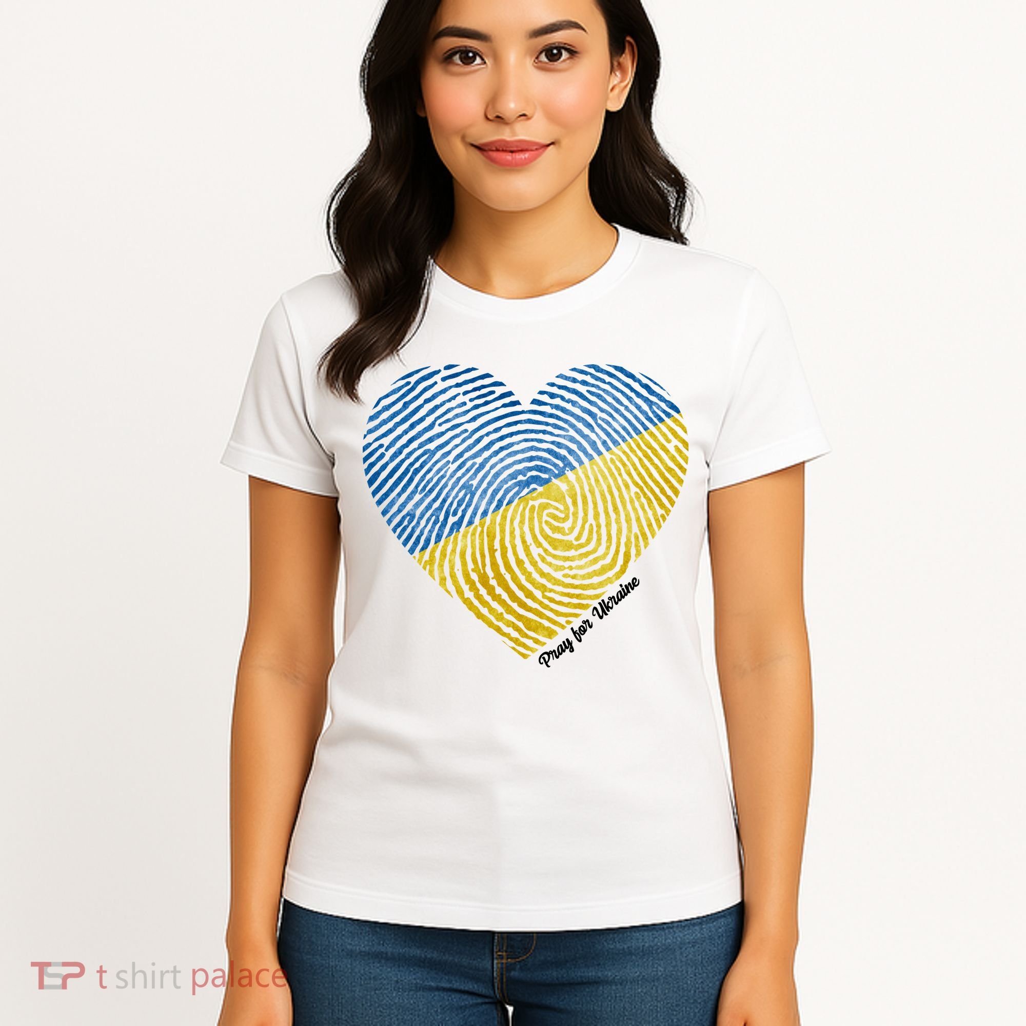 Pray For Ukraine Heart Women's T-Shirt