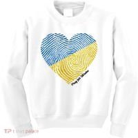 Pray For Ukraine Heart Kids Sweatshirt thumb 0