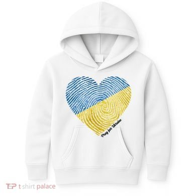 Pray For Ukraine Heart Kids Hoodie