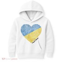 Pray For Ukraine Heart Kids Hoodie thumb 0