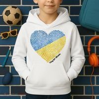 Pray For Ukraine Heart Kids Hoodie thumb 2