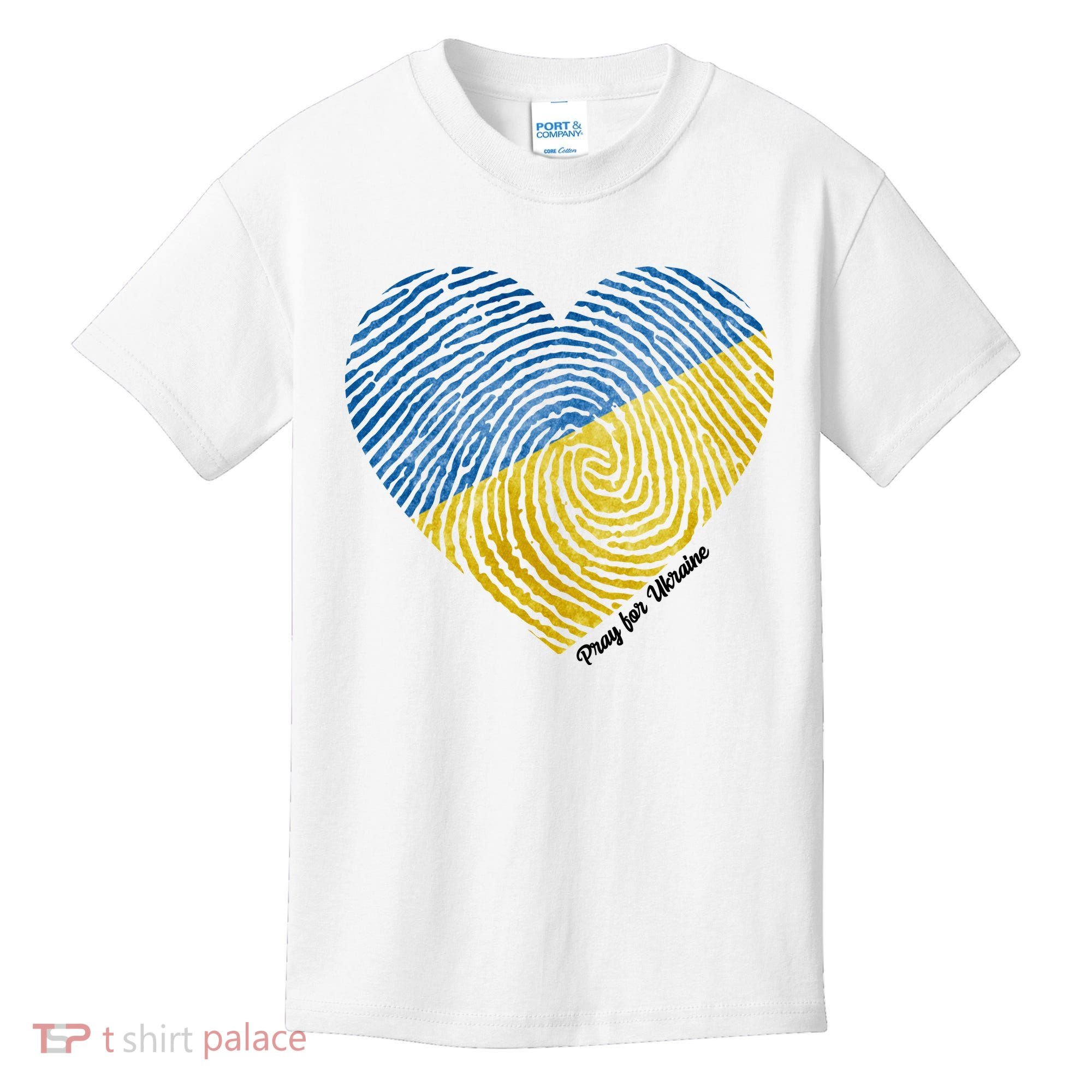 Pray For Ukraine Heart Kids T-Shirt