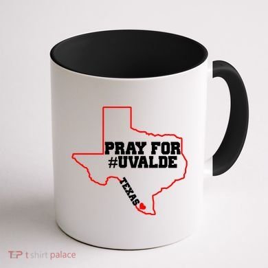 Pray For Uvalde Texas Strong Map Coffee Mug back