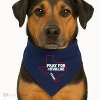 Pray For Uvalde Texas Strong Map USA-Made Doggie Bandana thumb 1