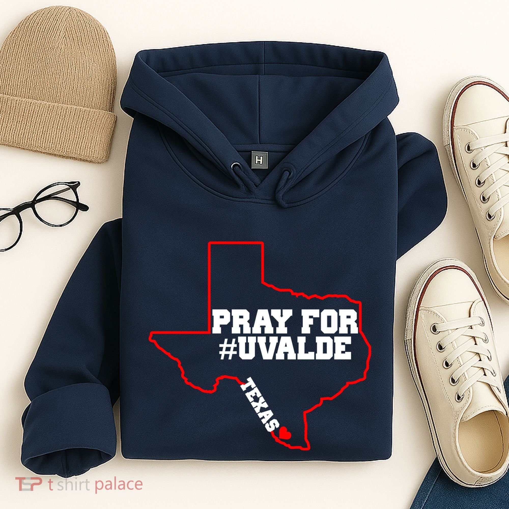 Pray For Uvalde Texas Strong Map Hoodie