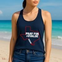 Pray For Uvalde Texas Strong Map Women's Tank Top thumb 2