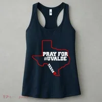 Pray For Uvalde Texas Strong Map Women's Tank Top thumb 3