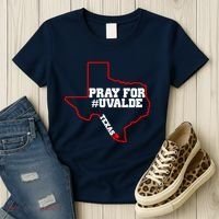 Pray For Uvalde Texas Strong Map Women's T-Shirt thumb 3