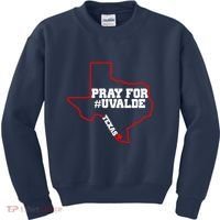 Pray For Uvalde Texas Strong Map Kids Sweatshirt thumb 0