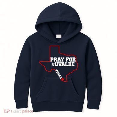 Pray For Uvalde Texas Strong Map Kids Hoodie