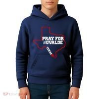 Pray For Uvalde Texas Strong Map Kids Hoodie thumb 4