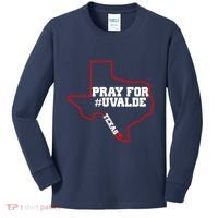 Pray For Uvalde Texas Strong Map Kids Long Sleeve Shirt thumb 0